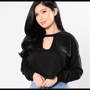 FASHION NOVA OPEN COLLARD TOP